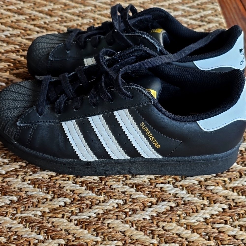 Adidas Kids Superstar Black Shoes